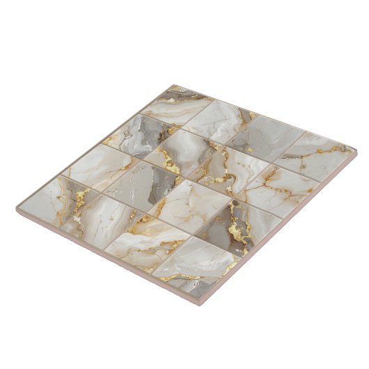 Marble Mix 4x4 Squares Ivory ID1186c Fliese (Seite)