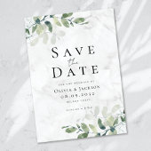Marble Modern Eukalyptus Typografy Wedding Save The Date