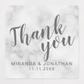 Marble Modern Script Gastgeschenk Hochzeit Vielen  Etiketten (Design 2)