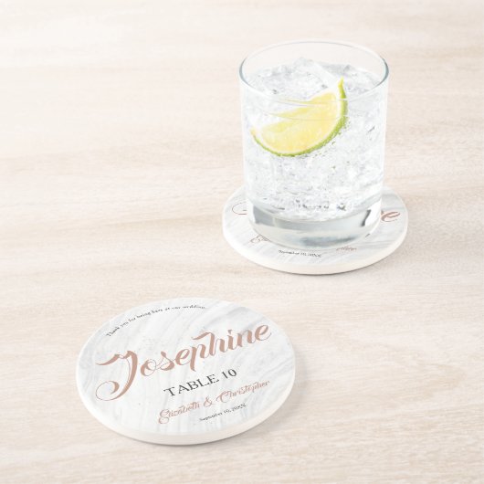 Marble Moderne, individuell anpassbare Namen für H Getränkeuntersetzer (Seite)