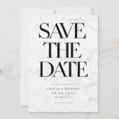 Marble Moderne Minimalistische, mutige Typografie  Save The Date (Vorderseite)