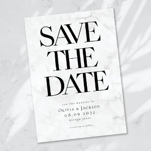 Marble Moderne Minimalistische, mutige Typografie Save The Date