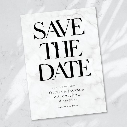 Marble Moderne Minimalistische, mutige Typografie  Save The Date