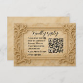 Marble Monarch QR Code Wedding RSVP Card (Vorne/Hinten)