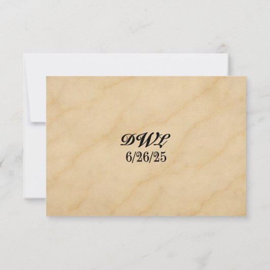 Marble Monarch QR Code Wedding RSVP Card Karte (Rückseite)