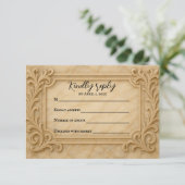 Marble Monarch Wedding RSVP Card Karte (Stehend Vorderseite)