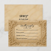 Marble Monarch Wedding RSVP Card Karte (Vorne/Hinten)