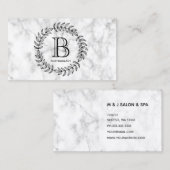 Marble Monogram Fashion Stilvolles Elegant Visitenkarte (Vorne/Hinten)