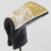 Marble Monogram Gold White Marble Golf He Headcover (3/4 Vorderseite)