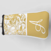 Marble Monogram Gold White Marble Golf He Headcover (Vorderseite)