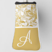 Marble Monogram Gold White Marble Golf He Headcover (Rotieren 90)