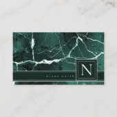 Marble Monogram Green White Std ID672 einfach marb Visitenkarte (Vorderseite)