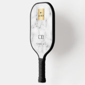 Marble monogram initials name business logo pickleball schläger (Links)