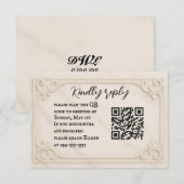 Marble Motif QR Code Wedding RSVP Card Karte (Vorne/Hinten)