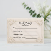 Marble Motif Wedding RSVP Card (Stehend Vorderseite)