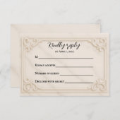 Marble Motif Wedding RSVP Card (Vorne/Hinten)