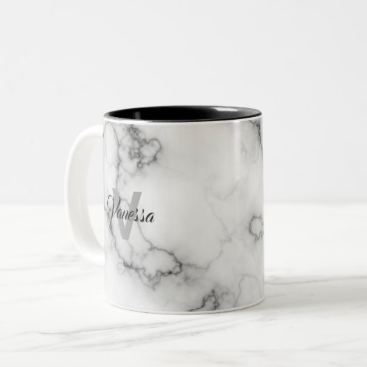 Marble-Musterpersonalisierung Zweifarbige Tasse (Vorderseite Links)