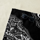 Marble Mystique - Agate Elegance - schwarz-weiß Strandtuch (Beispiel)