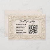 Marble Mystique QR Code Wedding RSVP Card (Vorne/Hinten)