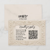 Marble Mystique QR Code Wedding RSVP Card Karte (Vorne/Hinten)
