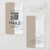 Marble Nail Salon Beauty Colorblock QR Code Visitenkarte (Vorne/Hinten)