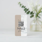 Marble Nail Salon Beauty Colorblock QR Code Visitenkarte (Stehend Vorderseite)