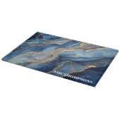 Marble Navy Blue Gold Glitter Elegant Personalized Schneidebrett (Ecke)