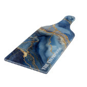 Marble Navy Blue Gold Glitter Elegant Personalized Schneidebrett (Ecke)