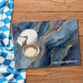 Marble Navy Blue Gold Glitter Elegant Personalized Schneidebrett