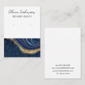 Marble Navy Blue Gold Schmuck Earring Display Visitenkarte (Vorne/Hinten)