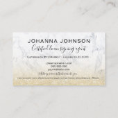 Marble Notary Lending chic Gold Glitzer Typografie Visitenkarte (Rückseite)