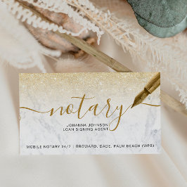 Marble Notary Lending chic Gold Glitzer Typografie Visitenkarte