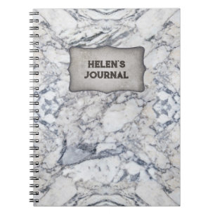 "Marble" Notebook mit Ihrem Namen Notizblock