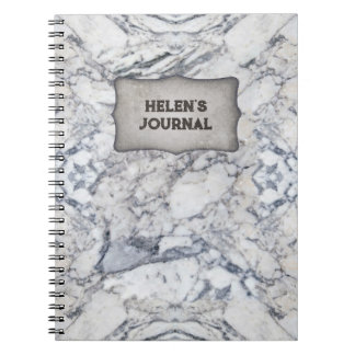 "Marble" Notebook mit Ihrem Namen Notizblock