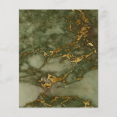 Marble Olive Green Gold Einladung (Rückseite)