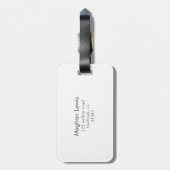 Marble Ombre Aquamarin Monogram Gepäckanhänger (Rückseite vertikal)