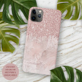 Marble Ombre Blush Pink Rose Gold Glitzer Muster Case-Mate iPhone Hülle