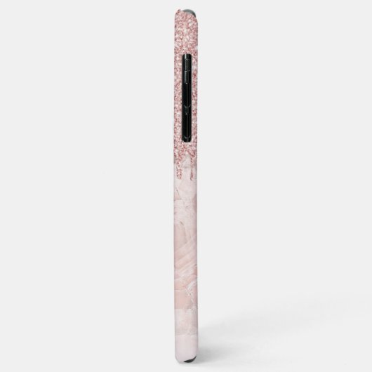 Marble Ombre Blush Pink Rose Gold Glitzer Muster Case-Mate iPhone Hülle (Hinten/Links)