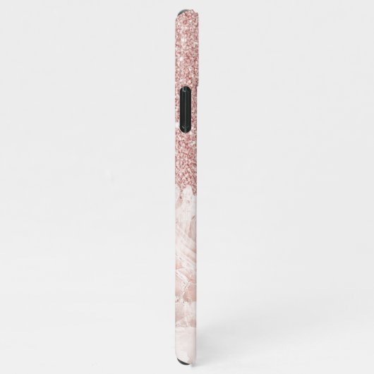 Marble Ombre Blush Pink Rose Gold Glitzer Muster iPhone Hülle (Rechte Seite)