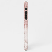 Marble Ombre Blush Pink Rose Gold Glitzer Muster iPhone Hülle (Linke Seite)