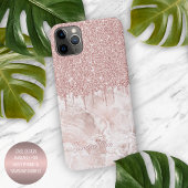 Marble Ombre Blush Pink Rose Gold Glitzer Muster iPhone Hülle