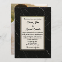 Marble Onyx Photo Wedding Invitation