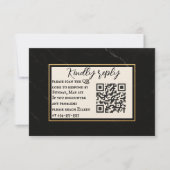 Marble Onyx QR Code Wedding RSVP Card (Vorderseite)