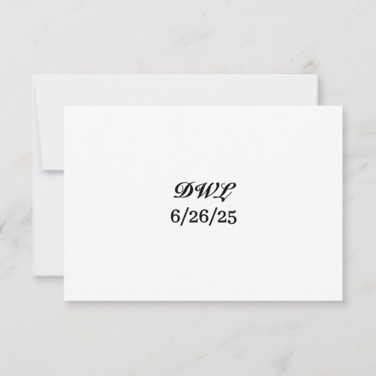 Marble Onyx Wedding RSVP Card Karte (Rückseite)