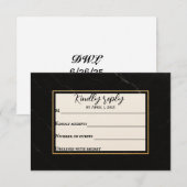 Marble Onyx Wedding RSVP Card Karte (Vorne/Hinten)