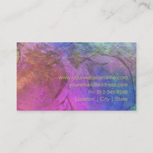 Marble Opal Holographic Pattern Business Card Visitenkarte (Rückseite)