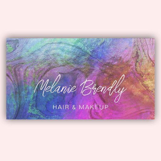 Marble Opal Holographic Pattern Business Card Visitenkarte