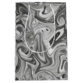 Marble Paint Black Chic Weihnachtsgeschenk Wrap Mittlere Geschenktüte (Vorderseite)