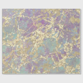 Marble Pastel Gold Aqua Strokes Geschenk Idee Geschenkpapier (Flach)