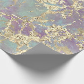 Marble Pastel Gold Aqua Strokes Geschenk Idee Geschenkpapier (Ecke)